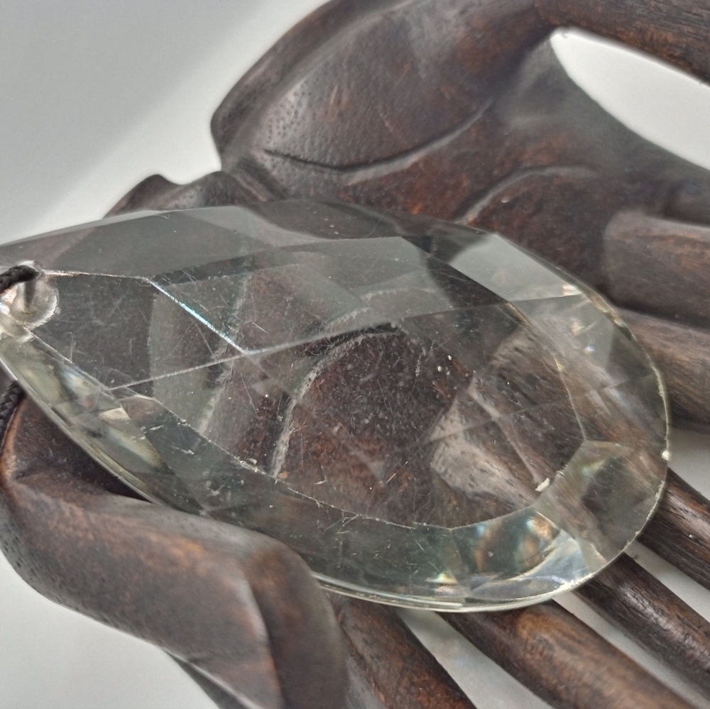 Large teardrop Crystal necklace vintage - Picture 2 of 9